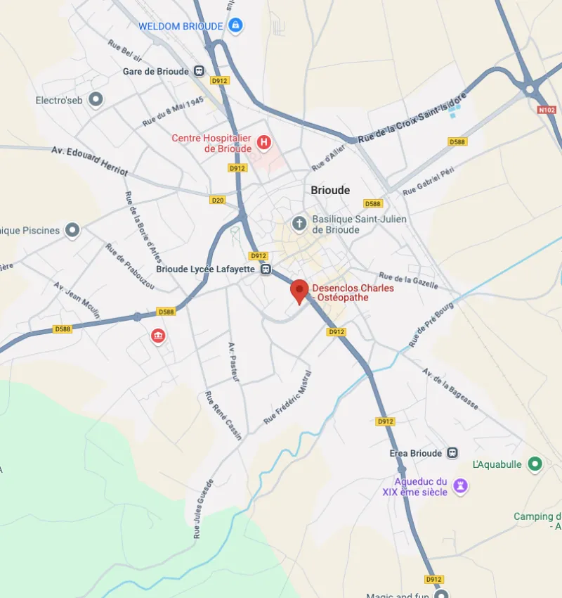 Localisation du cabinet à Brioude
